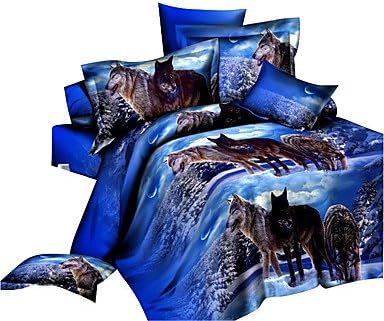 zhENfu 3D Flower Printed with Queen King Size 4pcs Bedding Set Duvet Cover Bed Sheet Bedclothes
