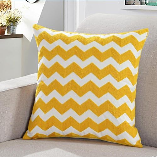 Pillow cushion embroidery cushion office chair cushion 45*45cm, white yellow