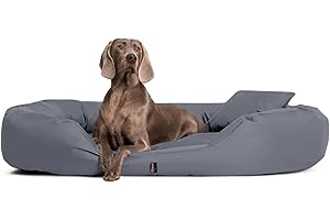 tierlando® Hundebett Sammy Komfort mit herausnehmbarer 4-Kammer-Matratze und hohem Rand aus Polyester 600D für große und schwere Hunde Größe: 140x105cm | Farbe: 06 Grau
