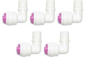 Vyair 1/4" Elbow Check Valve Pushfit - Reverse Osmosis One Way Non-Return Valve Fitting (5)
