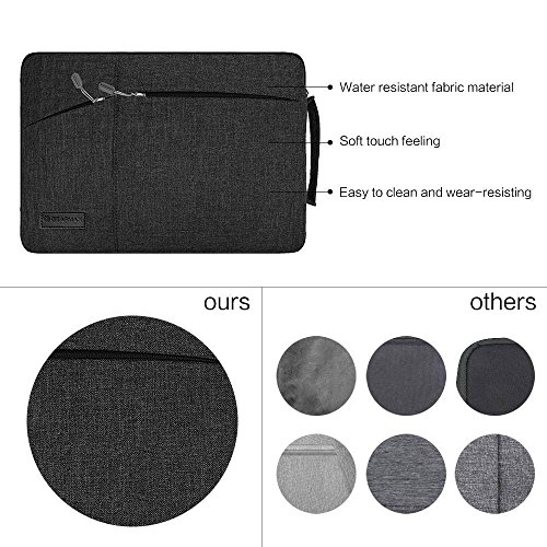 Yarrashop® 11-11,6 Zoll Business Laptop Netebook Hülle Sleeve Tasche einfachen Stil Wasserabweisendes Nylongewebe Notebook Sleeve für Macbook Air Pro/ Notebook / Surface / Dell Tasche(11 Inch,Schwarz) - 3