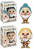 From Snow White and the Seven Dwarfs, Bashful and Sneezy, as a stylized POP vinyl from Funko!