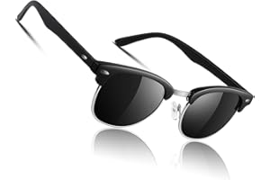 CGID Retro okulary przeciwsłoneczne dla mężczyzn i kobiet, z polaryzacją, półoprawka, ochrona UV400