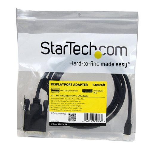 StarTech.Com MDP2DVIMM6B 1,8m Mini DisplayPort auf DVI Kabel schwarz - 6