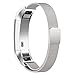 Produktbild Altsommer Armband 12mm für Fitbit Alta HR Edelstahl-Drahtgeflechte mit Magnetverschluss Armband, Edelstahl Mesh Magnetverschluss mit Edelstahl Armband für Damen Herren Silver (Silver)