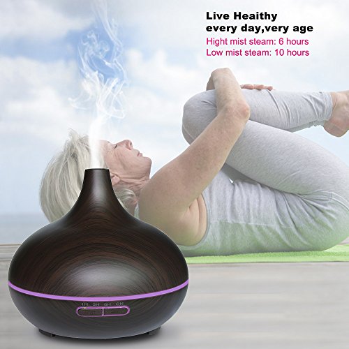 Limirror 300ml Aroma Diffuser Ultraschall Aromatherapie Ätherische Öle Kaltnebel Luftbefeuchter Ruhigen 7 Farbenwechselnde LED Mood Licht - 5