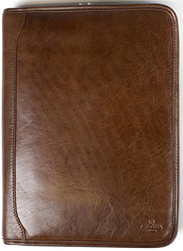 San Babila Grain Leather Zipped Folio A4 Conference Folder Organizer Presentation Portfolio