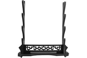 WANLIAN Schwertständer Vierschichtiger Schwertständer, Tischständer Katana Montagebasis Schwertständer für Displays, Schwarz