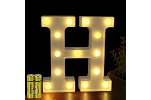 ‎HONPHIER HONPHIER® Buchstaben Lichter Alphabet Lampe LED Brief Beleuchtung Buchstabe Licht Beleuchtete Buchstaben Nachtlichter Dekoration für Geburtstag Party Hochzeit Kinderzimmer (H)