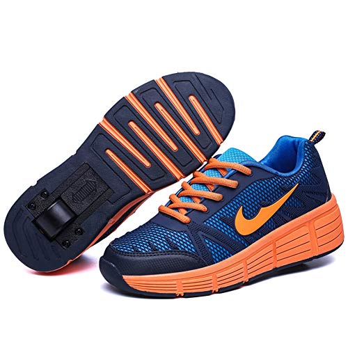 Enfants chaussures à roulettes double roue chaussures de sport technique extérieur de skateboard extensible gymnastique baskets garçons filles