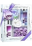 Lavender Spa Bath Gift Set in Natural Wood Curio