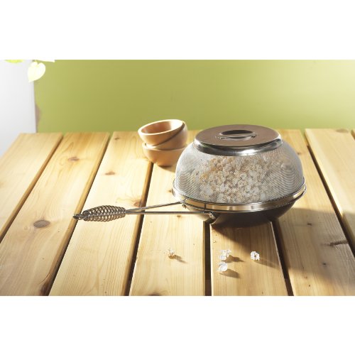 NordicWare 365 Indoor/Outdoor Campfire and Stovetop Popcorn Popper, Silver