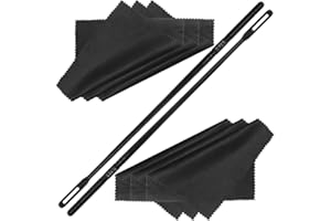 DaKuan, Set di 2 kit per pulizia flauto, con tampone per clarinetto, 6 panni per pulizia interna del flauto (colore nero)