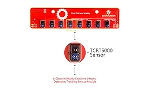 SunFounder IIC I2C Line Follower Module 8 Channel Infrared IR Detection Tracking Sensor for Arduino Smart Car Robot Robotics MCU STM8S105C4 TCRT5000