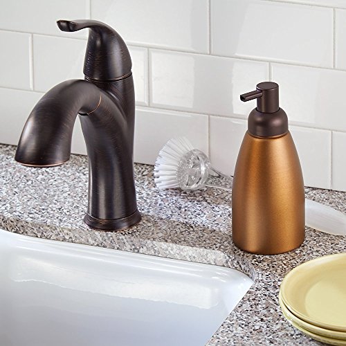 InterDesign 50581EU Metro nichtrostender Seifenspender aus Aluminium für Küche, Badezimmer, 526 ml – Plastik, bronze, 18.415 x 7.874 x 7.874 cm - 2