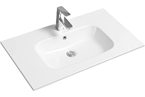 Limoge® Thin-Edge Ceramic 81cm Inset Basin with Oval Bowl
