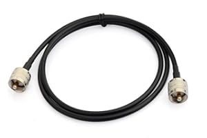 Superbat Kabel mostkowy CB Radio UHF (RG58 90 cm) ze złączem męskim PL-259 do męskiego złącza UHF, niskostratowy cyfrowy kabel koncentryczny CB do radia amatorskiego i CB