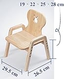 MesaSilla Mitwachsende Kindersitzgruppe, Stuhl Einzeln, Motiv: Hase, 100% Massivholz