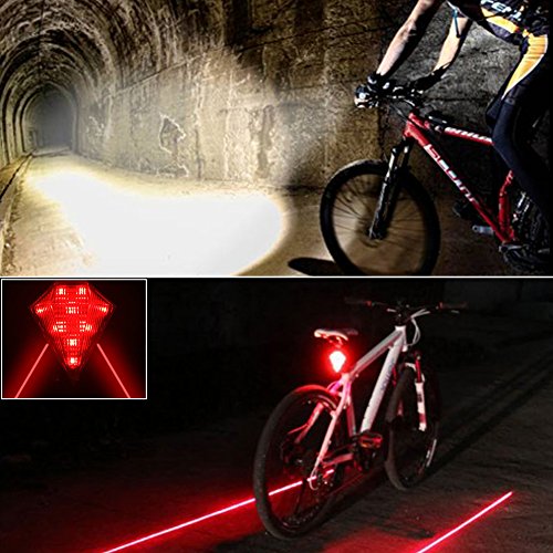 Gree Bike Light, Volador 5 Mode 1800 Lumen Super Bright Fahrrad Front Light 2 Cree 2-XML LED Fahrrad Scheinwerfer, wasserdicht wiederaufladbare Bike Scheinwerfer mit Free Diamond Form Cell Tail Lampe - 6