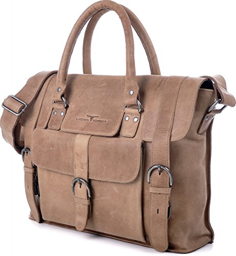 URBAN FOREST Cntmp  Leder  Handtaschen  Messenger Bag  Businesstaschen  Aktentaschen  Laptoptaschen  Notebooktaschen  Umh  ngetaschen  DIN-A4  Natur-L