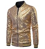 sequin blazer mens 🔥Eigenschaften: Slim Fit, Leichter, weicher Stoff & Skily-Stoff, Stehkragen, Langarm-Shirt mit Reißverschluss.