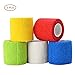 Produktbild AimdonR sport tape Kinesiologie Tape selbst sich Verbände Medical, Handriss, wasserfest, Elastische Bandage vet Tape Wrap Bulk Pack von 5 RollenRot, gelb, grün, weiß, blau