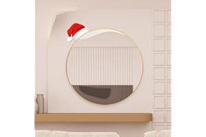 Beauty4U Round Mirrors of Glass 60cm Metal Framed HD Wall Mirror for Vanity, Bathroom or Bedroom (Gold)