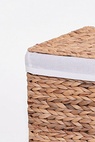 VIVANNO Eleganter Wäschekorb Wasserhyazinthe „Mia“ 53cm hoch - 5