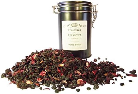 Berry Berry Tea Gift Caddy Airseal 100g Loose Leaf Herbal Infusion by TeaCakes of Yorkshire