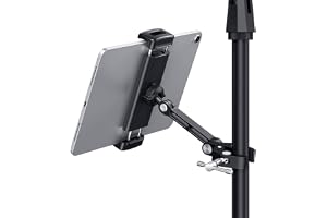 CreaDream Surfplattehållare för mikrofonstativ, aluminium mikrofon musikstativhållare för telefon och iPad, justerbar surfpla