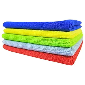 Runwet Microfiber Car Cleaning Cloth (Set of 4, Multicolour)