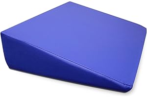 QUIRUMED WELLCORE Cojín cuña para Masaje, 40 x 55 x 13 cm, Polipiel, Desenfundable, Rellenos de Espuma, para Yoga, para Fitness, Ergonómico, Azul