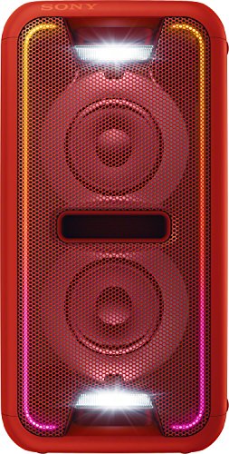 Sony GTK-XB7 leistungsstarkes One Box Party Soundsystem (470 Watt Ausgangsleistung, Extra Bass, Bluetooth, NFC, Licht- und DJ-Effekte) rot