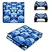 Produktbild Morbuy PS4 Slim Skin Design Folie Aufkleber Sticker schützende Haut Schale für Sony Playstation 4 Slim Konsole und 2 Dualshock Controller (Blue Cube)