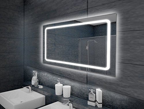 Spiegel mit Belechtung Wandspiegel Badspiegel LED Modell "Eustath" 100 x 65 cm