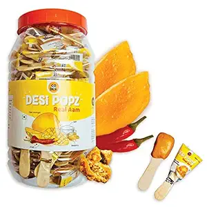 GO DESi Popz Real Aam (100 Pieces) | Aam Candy | Fruit Snacks | Lollipop | Fruit Candy | Lollipop for Kids