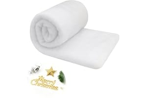 ROEOWENE Schneedecke Deko Weihnachten 150x40 Kunstschnee Deko Schneewatte Watte Schnee Dekoschnee Schneematte Künstlicher Schnee Kunstschnee Matte Schneeteppich für Weihnachtsdorf,Weihnachtsdeko Innen