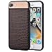 Price comparison product image COMMA for iPhone 7 4.7 Hybrid Cell Phone Case (PC + TPU + Crocodile Texture Genuine Leather) - Brown