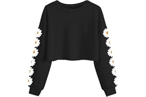 Imily Bela Mädchen Sweatshirts Daisy Printed Langarmshirt Cute Kinder Pullover Crop Tops Casual Kleidung
