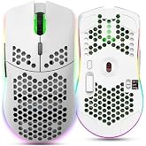 Valkyrie Kablosuz Petek Tasarım Şarjlı Gaming Mouse &ndash; RGB Aydınlatmalı 3200 DPI Ultra Hafif Beyaz