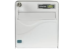 BURG-WÄCHTER Boîte aux Lettres Agréée La Poste, 2 Portes, 526 BL BALtic, Blanc, en Acier Galvanisé, Avec Porte à Ouverture Totale et Stop-Courrier (Porte bloquée à 120°)