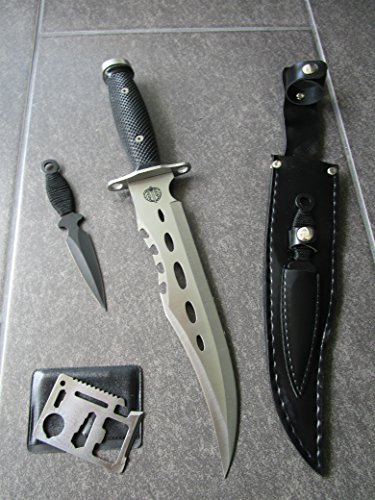 36cm CANADA "Forrest Ranger 2th." Mega Bowie- Jagd- Outdoor- Survival- Messer incl. Dolch Beimesser incl. 12in1 Survival-Card