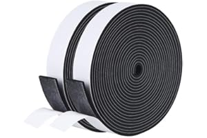 GUANGTOUL Self Adhesive Foam Strip, 2 Rolls 25mm x 3mm x 5M Draft Excluder for Windows, Foam Tape Single Sided, Draft Excluder Tape for Door Noise Blocker, Window Soundproofing, Anti-Collision,Weatherproof