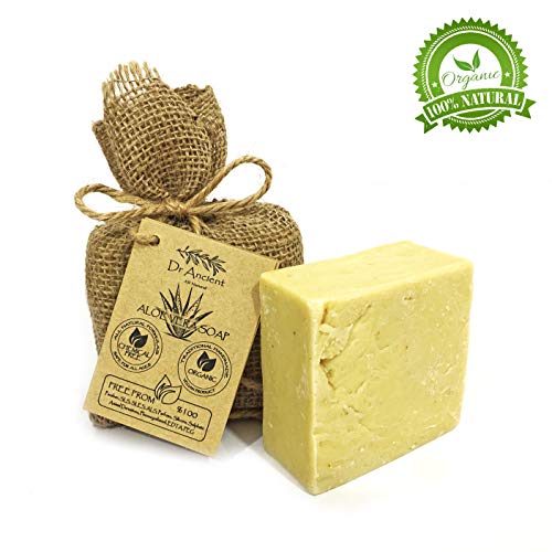 Orgánico natural vegano tradicional hecho a mano antiguo aloe vera barra de jabón - Eficaz para la quemadura solar y la irritación de la piel - Ningunos productos químicos, jabones puros naturales!