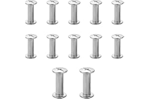 JJWNMLL Set di 12 rivetti a vite Chicago M5x20mm Viti per Rilegatura Chicago Kit Viti per Rilegatura rivetti Chicago, Viti Chicago, per Cintura in Pelle Libro Fai da Te Scrapbook Legatoria - argentato