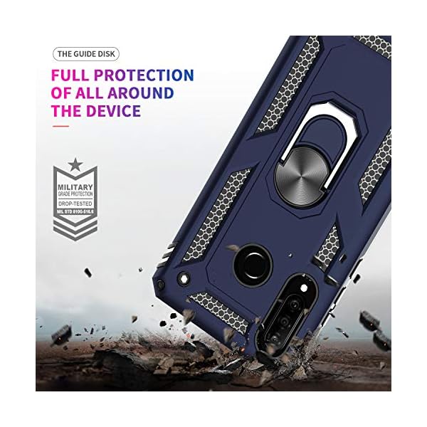 LeYi Funda Huawei P30 Lite Armor Carcasa con 360 Anillo iman Bumper antigolpes ,Azul - Imagen 5
