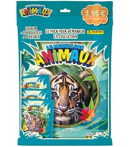 Pack de démarrage - PANINI - Animaux 2025 - Album + 3 pochettes - 15 stickers - Jeux Pack de démarrage - PANINI - Animaux 2025 - Album + 3 pochettes - 15 stickers - Jeux