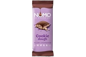 ‎NOMO NOMO XL-Tafelschokolade Cookie Dough 127g - nussfrei, erdnussfrei, milchfrei, laktosefrei, eifrei, glutenfrei - plantpowered - vegan