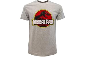 SABOR SRL T-Shirt Jurassic Park Originale Grigia Prodotto Ufficiale Dinosauri Jurassic World Maglia Maglietta Unisex