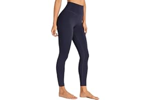 CRZ YOGA Donna Sportivi Pantaloni Vita Alta Fitness Leggings Palestra con Tasche Interna -63cm